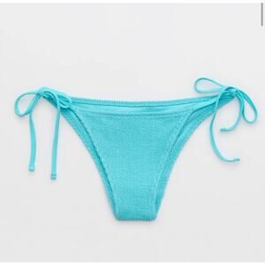 Aerie Shimmery Crinkle Cheekiest Tie Bikini Bottom - Size Small